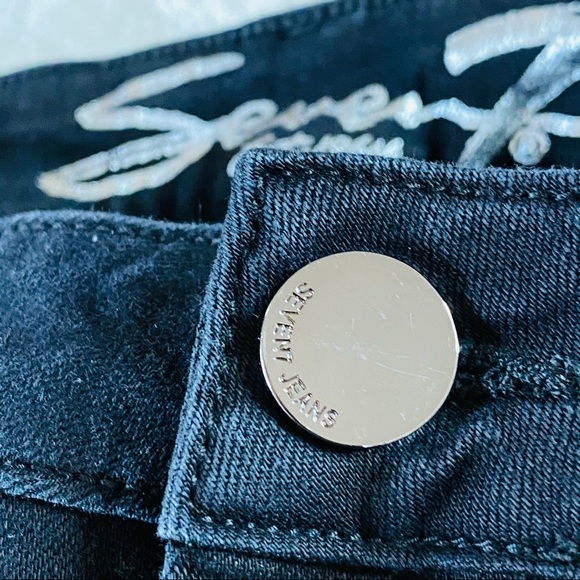 NEW Limited Edition SEVEN7 Black Mid Rise Fringe Slim Straight Jeans Plus Size - Picture 7 of 16